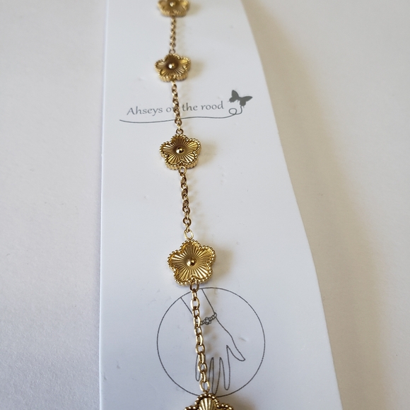 Stainless Steel Hot Gold Plated Clover Charm Bracelet Luxury - Picture 3 of 7